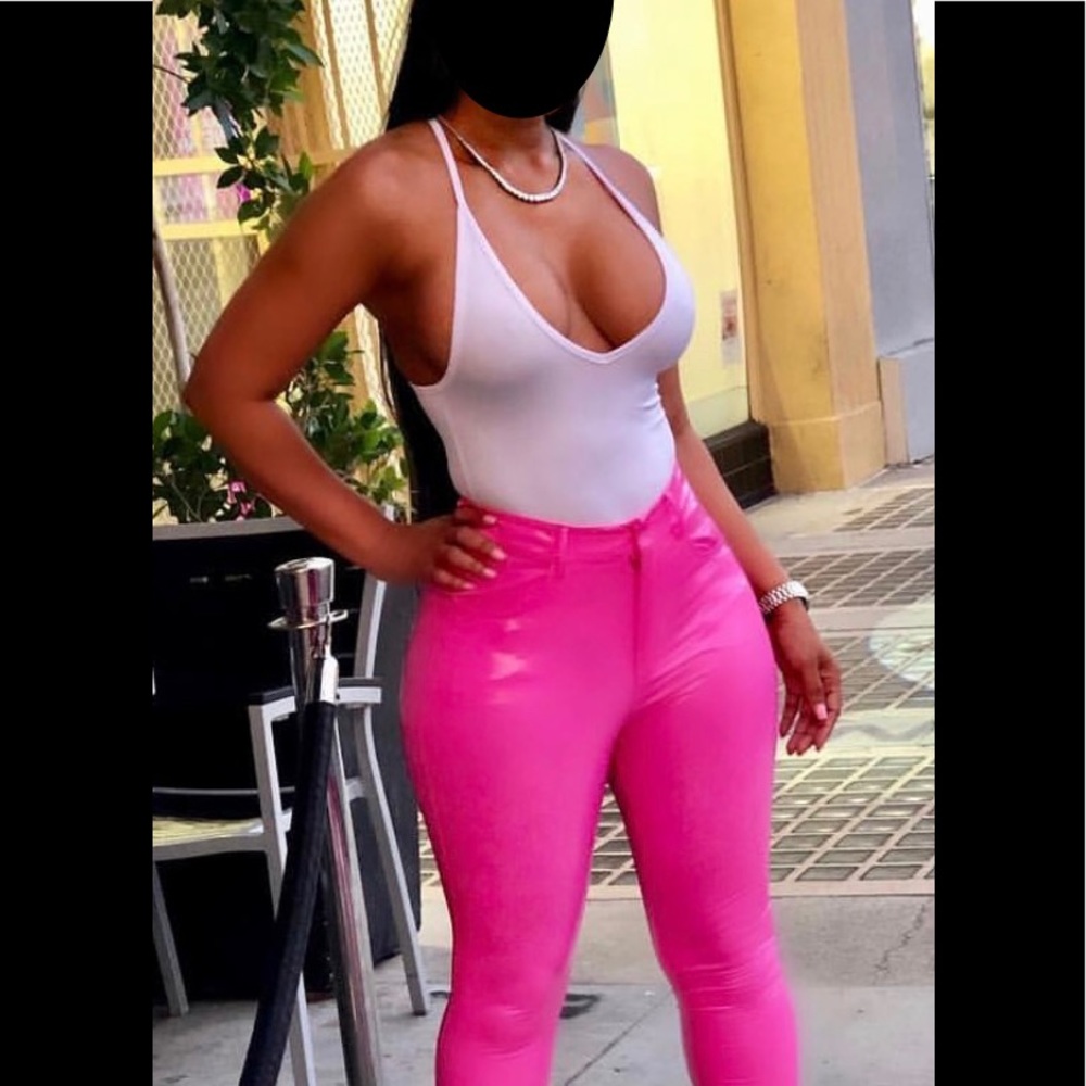Sexy Pink Liquid Leather Pants! Never Worn.